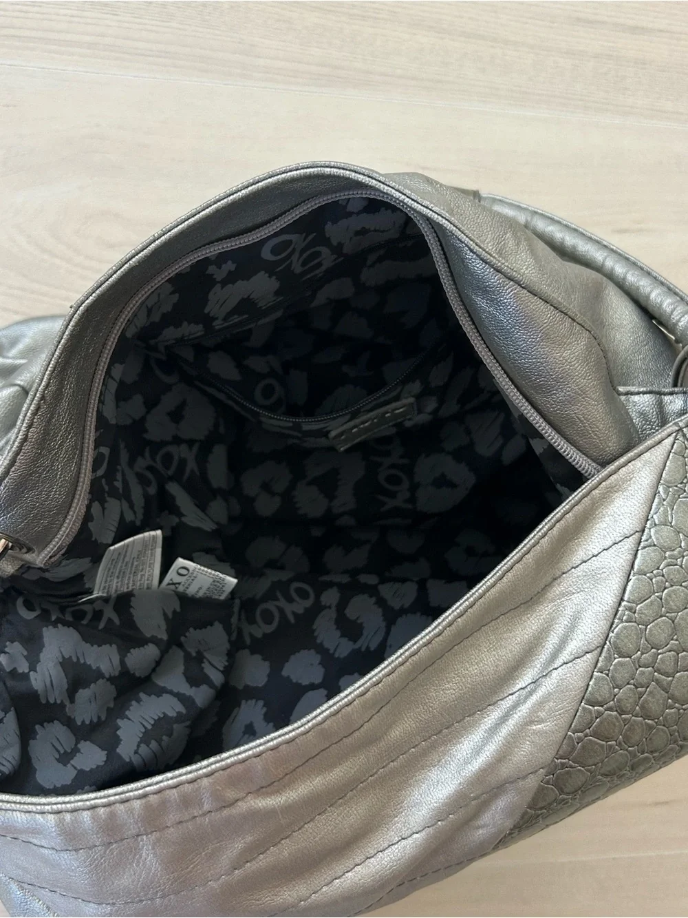 silver xoxo shoulder bag